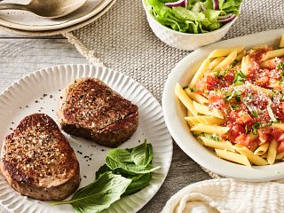 Southern Italian Beef Steak & Pasta for Two