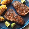 Smoky Strip Steaks with Mexican-Style Grilled Corn