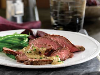 Beef Steaks with Mustard-Bourbon Sauce