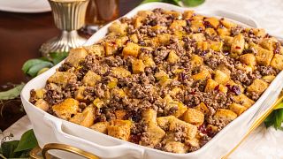 Beef Stuffing with Apples and Cranberries