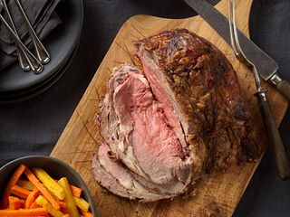 Beef Rib Roast with Lemon Glazed Carrots & Rutabagas