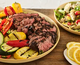 Mediterranean Grilled Chuck Roast with Garden Grilled Vegetables