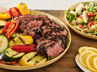 FY23 BIWFD Recipes, Mediterranean Grilled Chuck Steak with Garden Vegetables