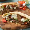 Stir-Fried Beef Gyros In Pita Pockets