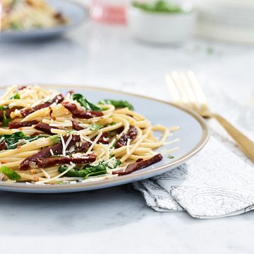Beef Jerky and Spinach Pasta