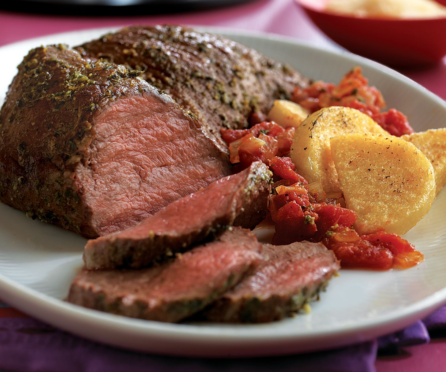 PestoRubbed TriTip Roast with Warm Tomato Sauce Beef Loving Texans