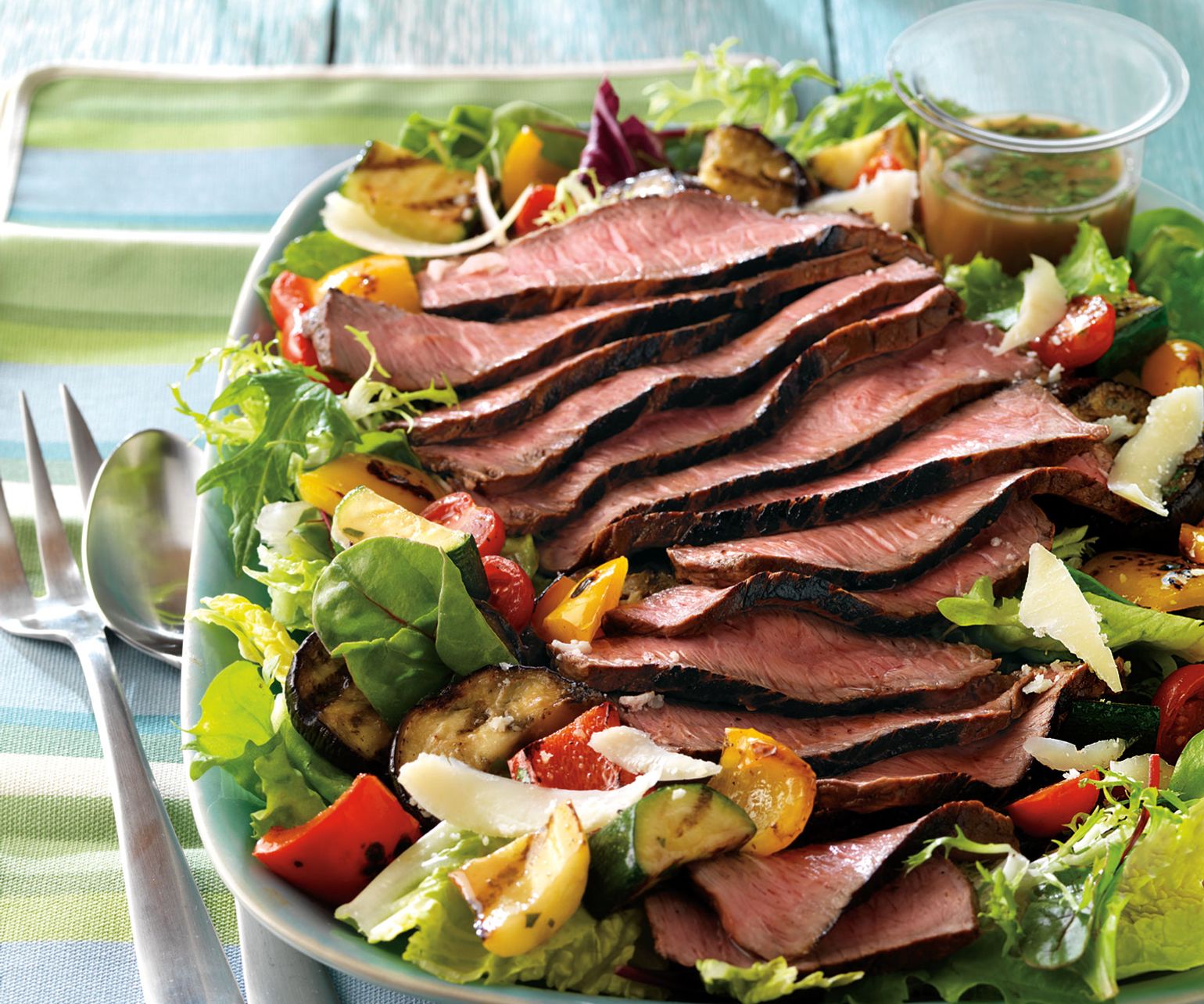 Steak and Grilled Ratatouille Salad