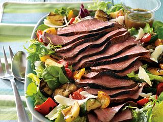 Steak and Grilled Ratatouille Salad
