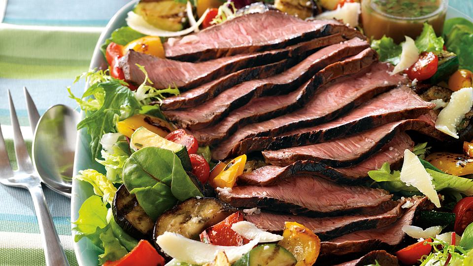 Steak and Grilled Ratatouille Salad