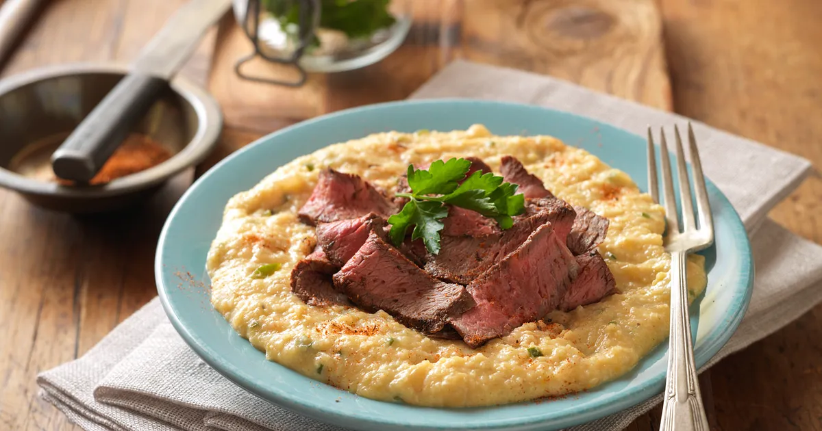 Cajun-Style Steak and Grits | Beef Loving Texans | Beef Loving Texans is your one-stop information c