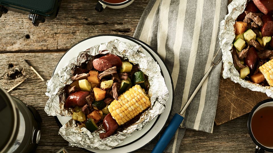 Foil Packet Beef and Vegetable Meal