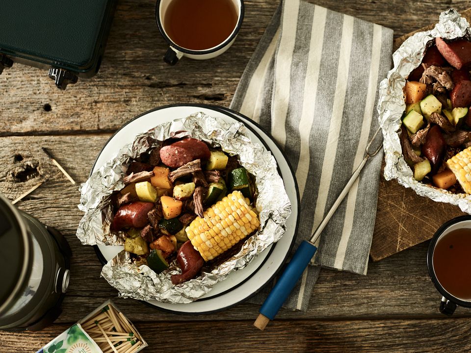 Foil Packet Beef and Vegetable Meal