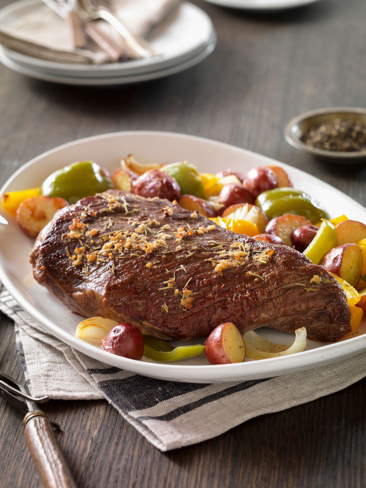 Beef Tri-Tip Roast with Rosemary-Garlic Vegetables