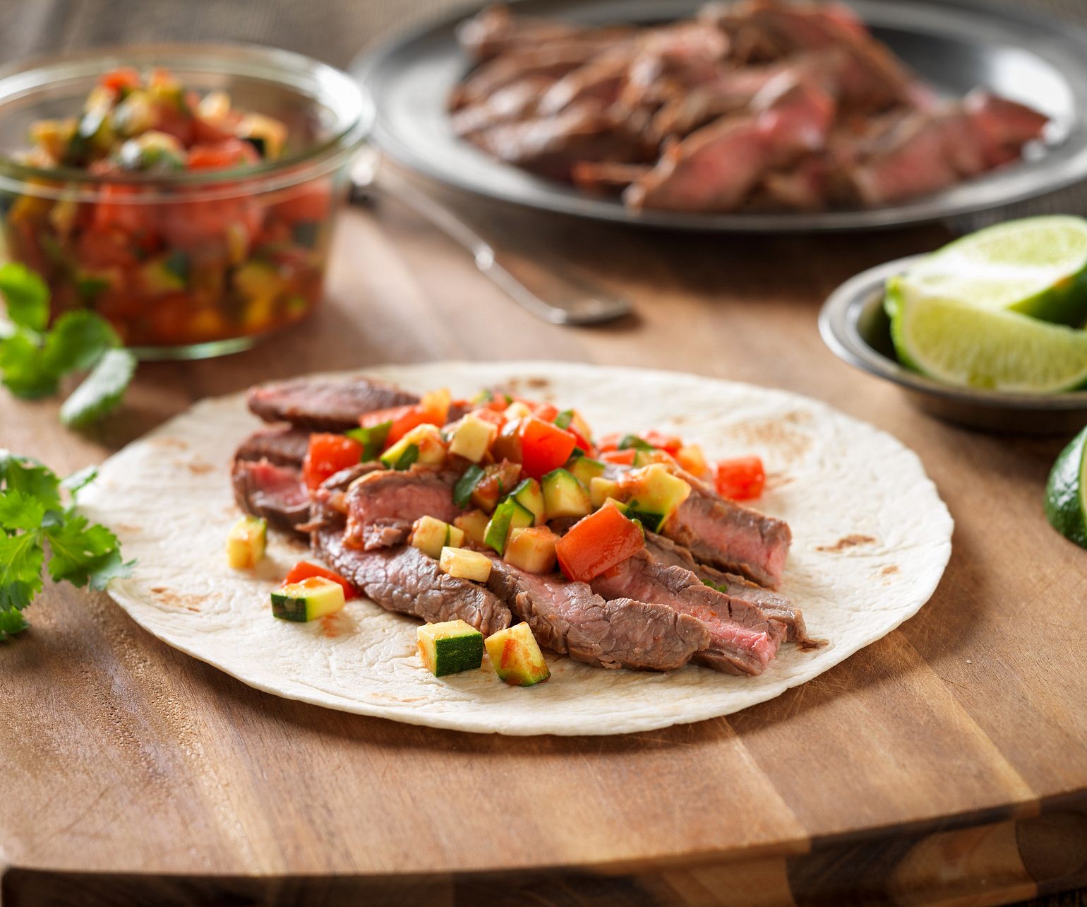 Quick Beef Fajitas with Pico De Gallo