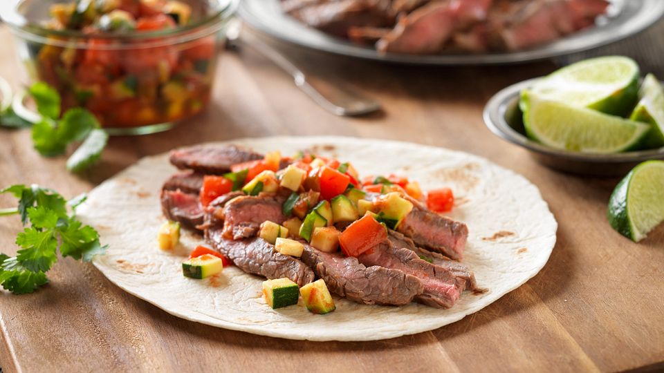 Quick Beef Fajitas with Pico De Gallo