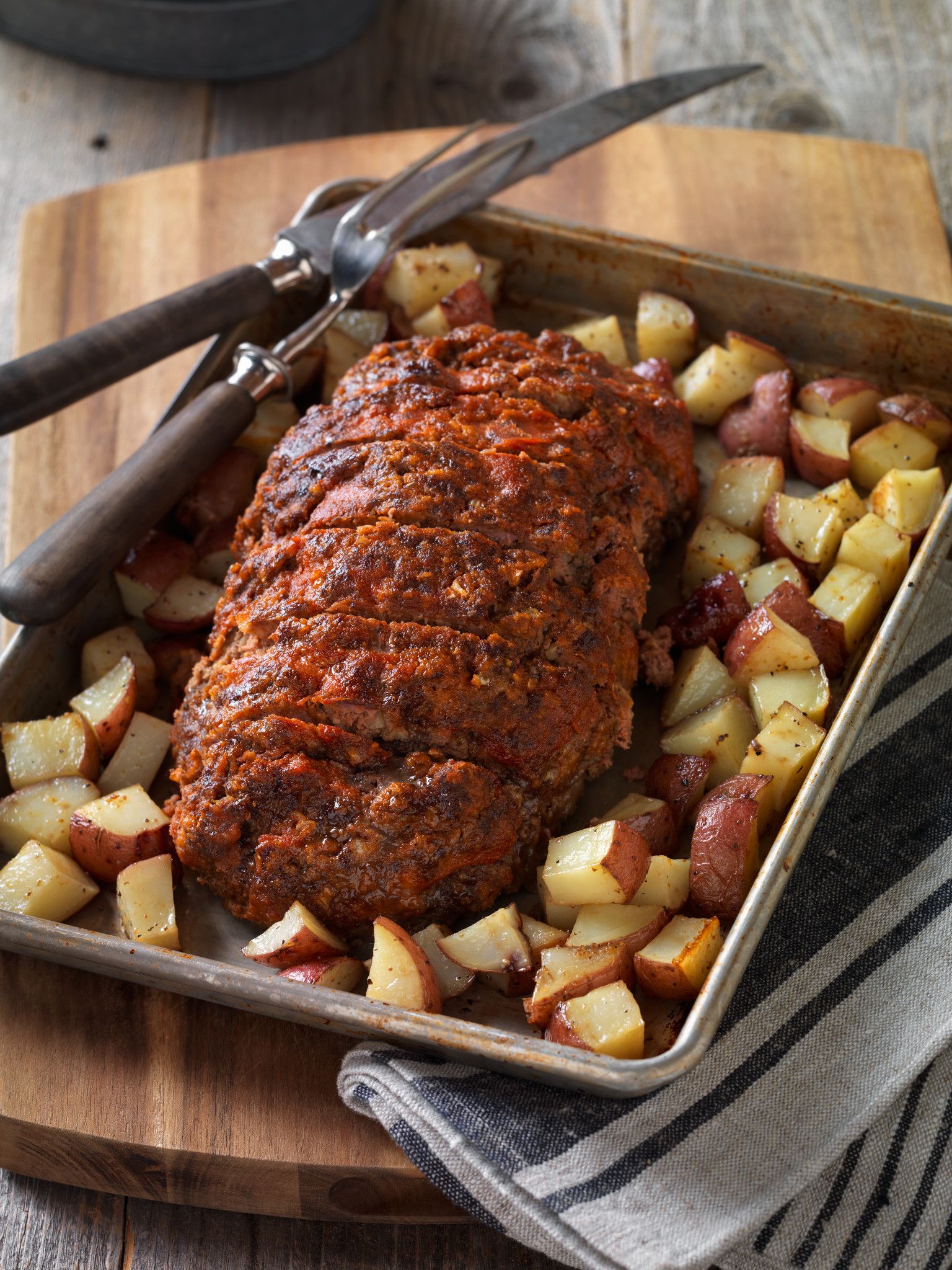 Easy Sheet Pan Meatloaf and Vegetables | Beef Loving Texans