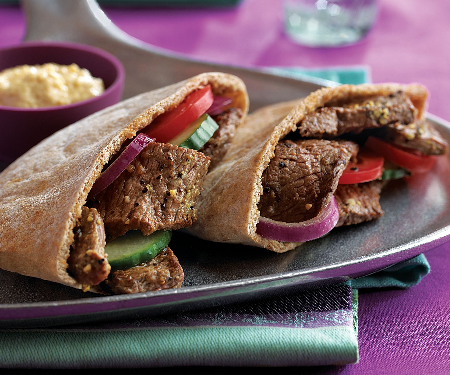 Mediterranean Beef Pitas