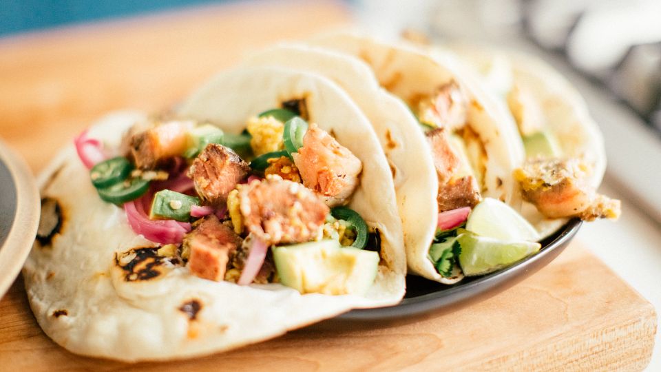 New York Strip Breakfast Tacos