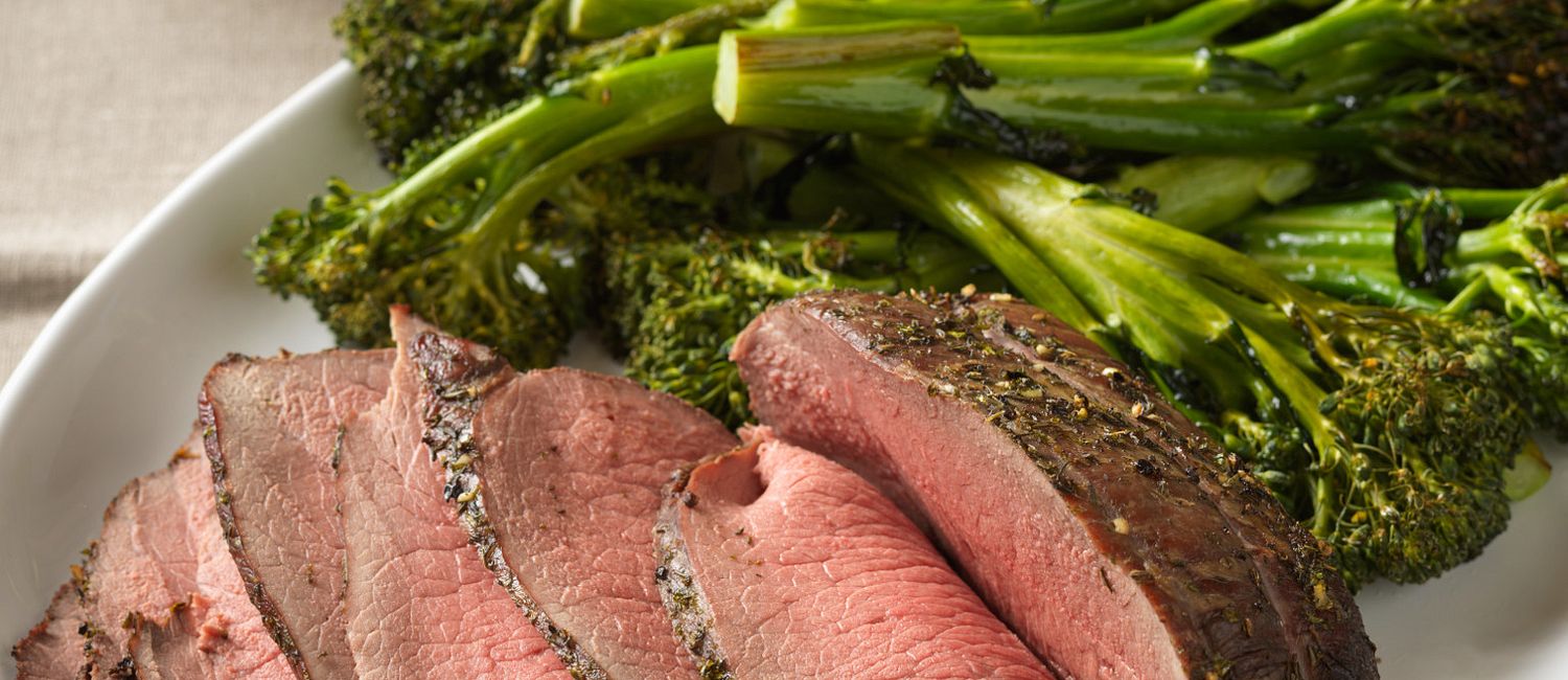HerbCrusted Sirloin Tip Roast with Creamy HorseradishChive Sauce