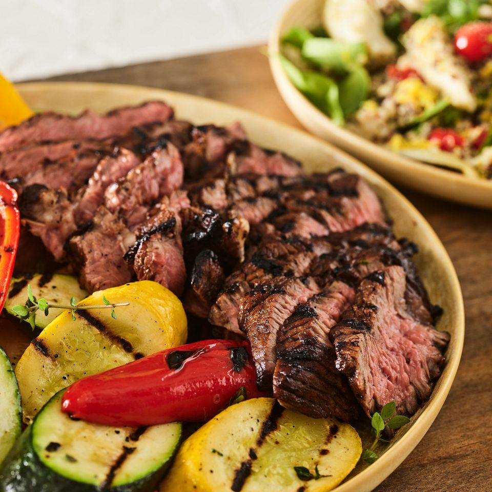 FY23 BIWFD Recipes, Mediterranean Grilled Chuck Steak with Garden Vegetables