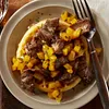 Beef Breakfast Waffles with Mango Syrup