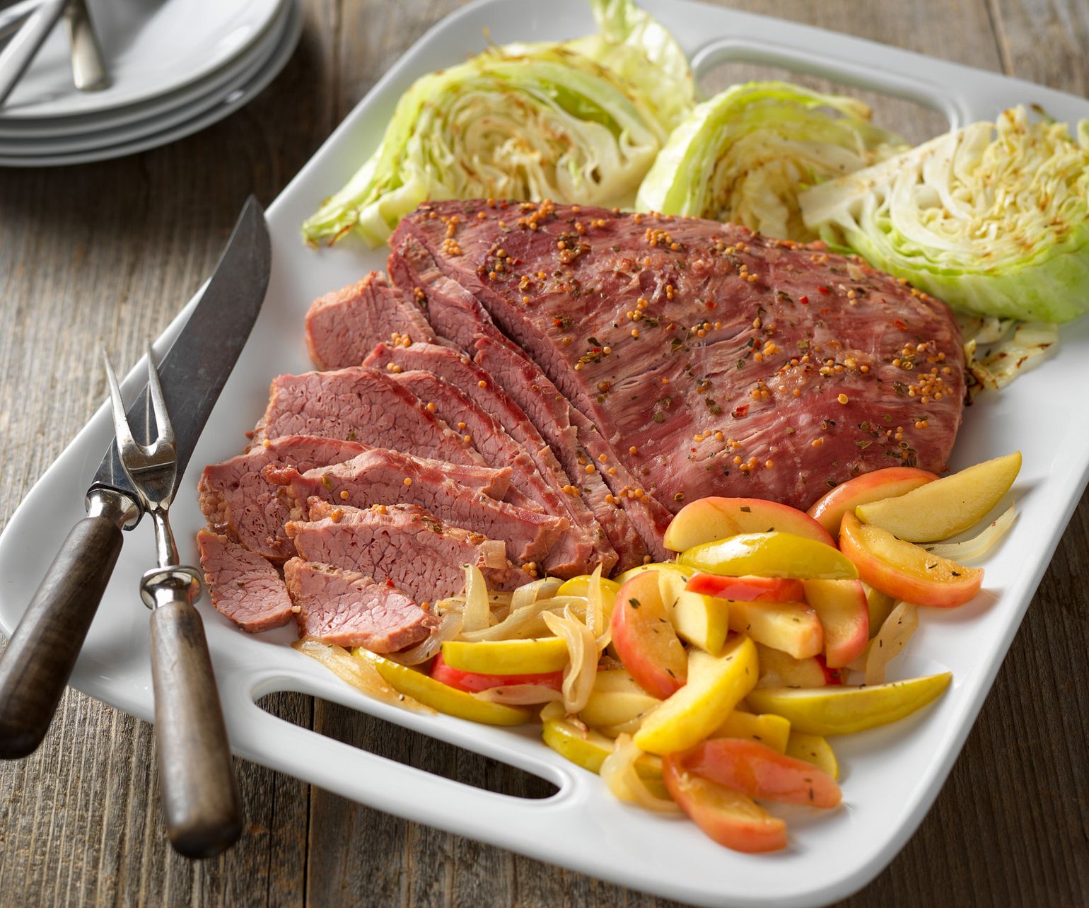 Corned Beef with Apple-Onion Saute