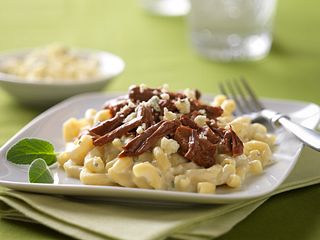 Beefed Up Mac & Cheese