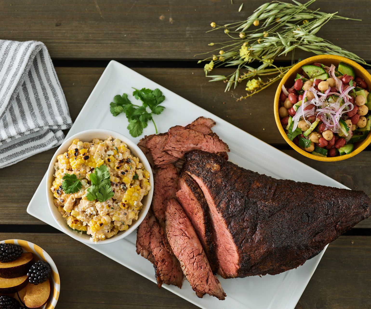 Smoked Tri-Tip With Grilled Corn Elote