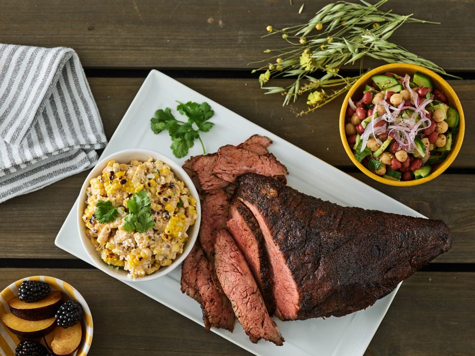 Smoked Tri-Tip With Grilled Corn Elote