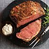 Lemon-Garlic Roast with Herbed Oregano-Horseradish Sauce