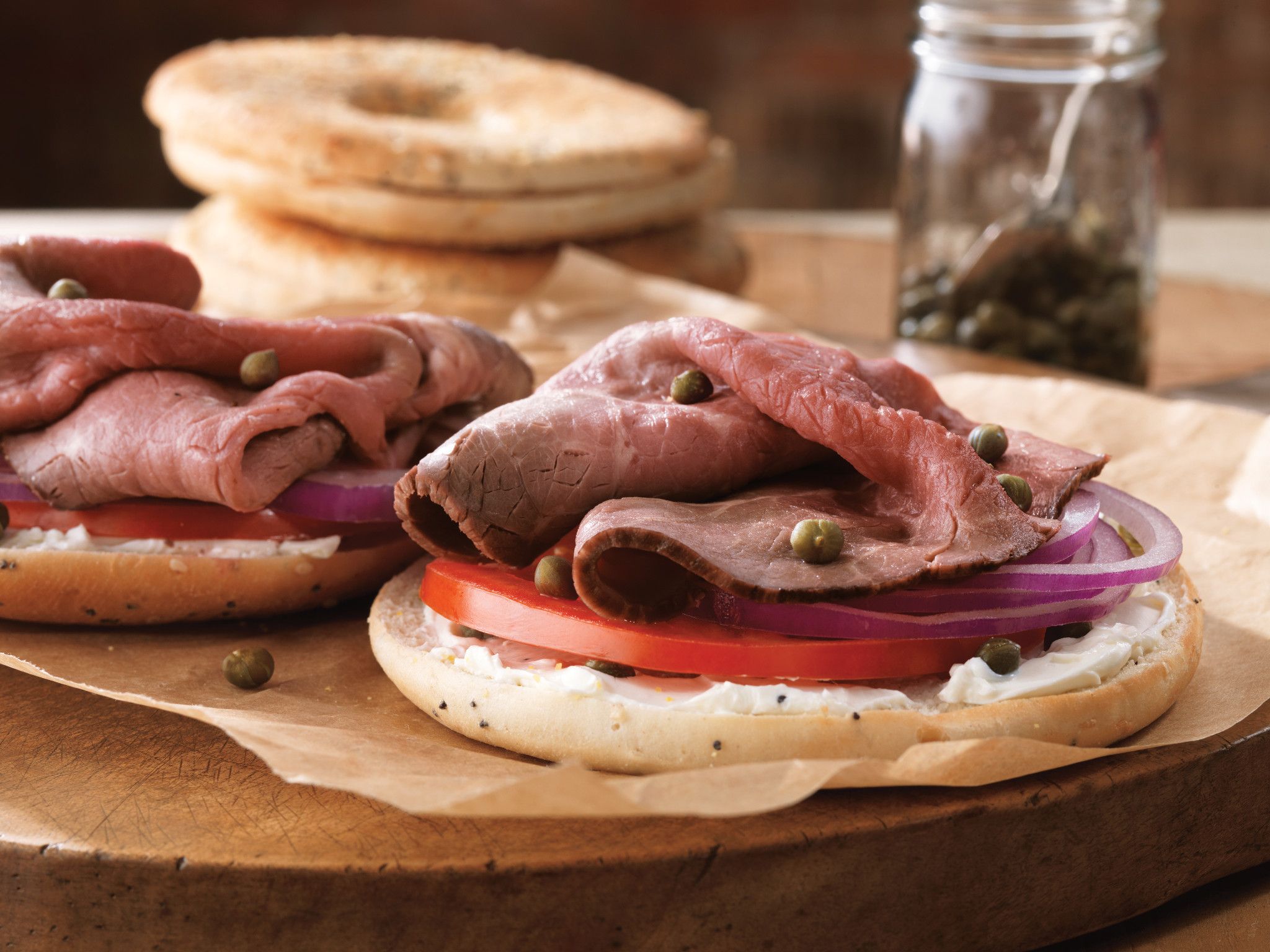 Beef and Cream Cheese Bagelwich