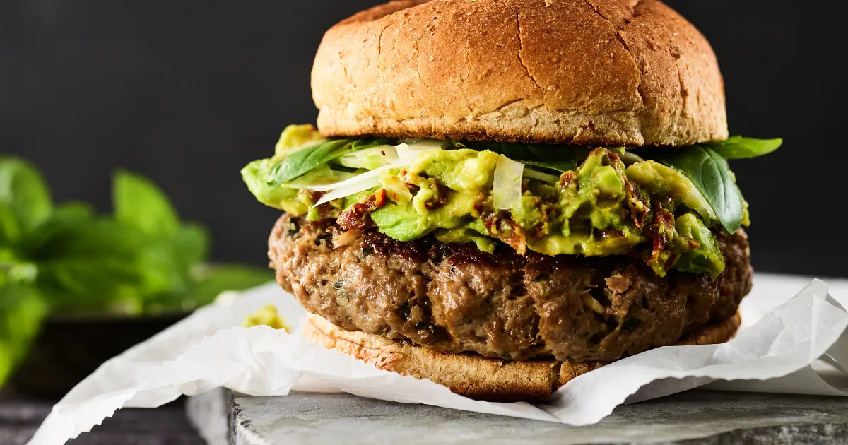 Tuscan Burgers & Avocado-Tomato Spread | Beef Loving Texans | Beef Loving Texans is your one-stop in
