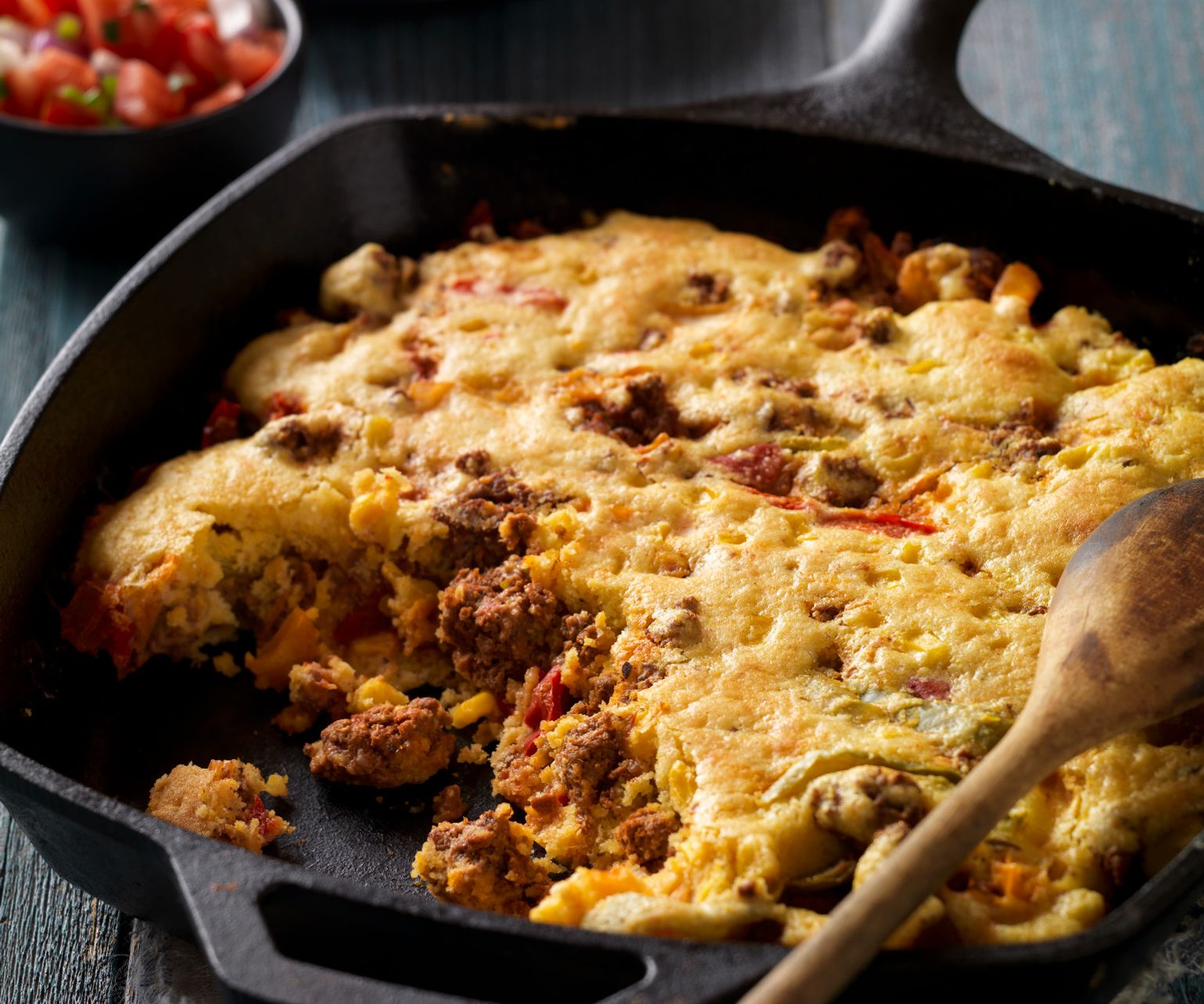 Easy Mexican-Style Beef Sausage Cornbread Skillet