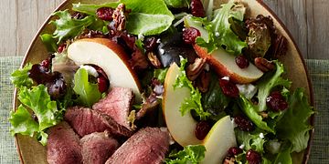 Tenderloin, Cranberry and Pear Salad with Honey Mustard Dressing