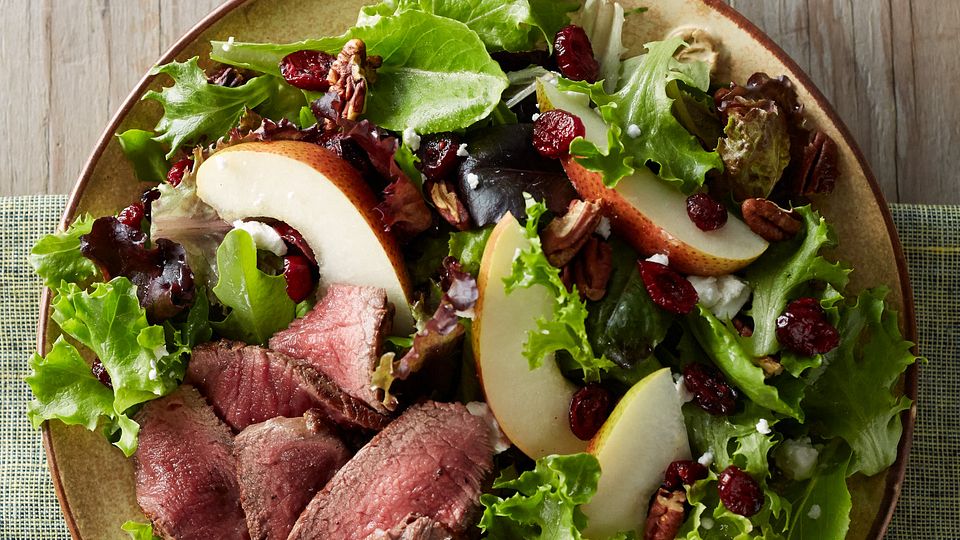 Beef Tenderloin, Cranberry and Pear Salad