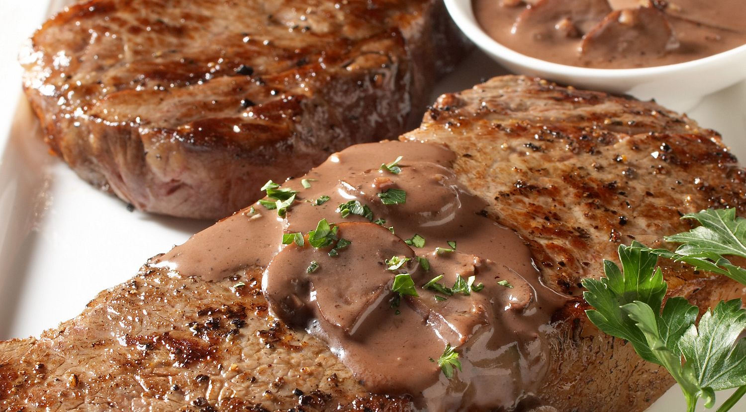 Top Loin Steaks with Red Wine Sauce