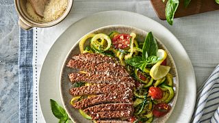 Blackened Cubed Steaks with Zoodles
