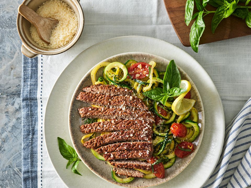 Blackened Cubed Steaks with Zoodles