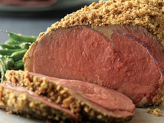 Ribeye Roast with Dijon Crust and Roasted Green Beans