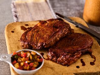 Blackstrap Steaks with Caramelized Onions