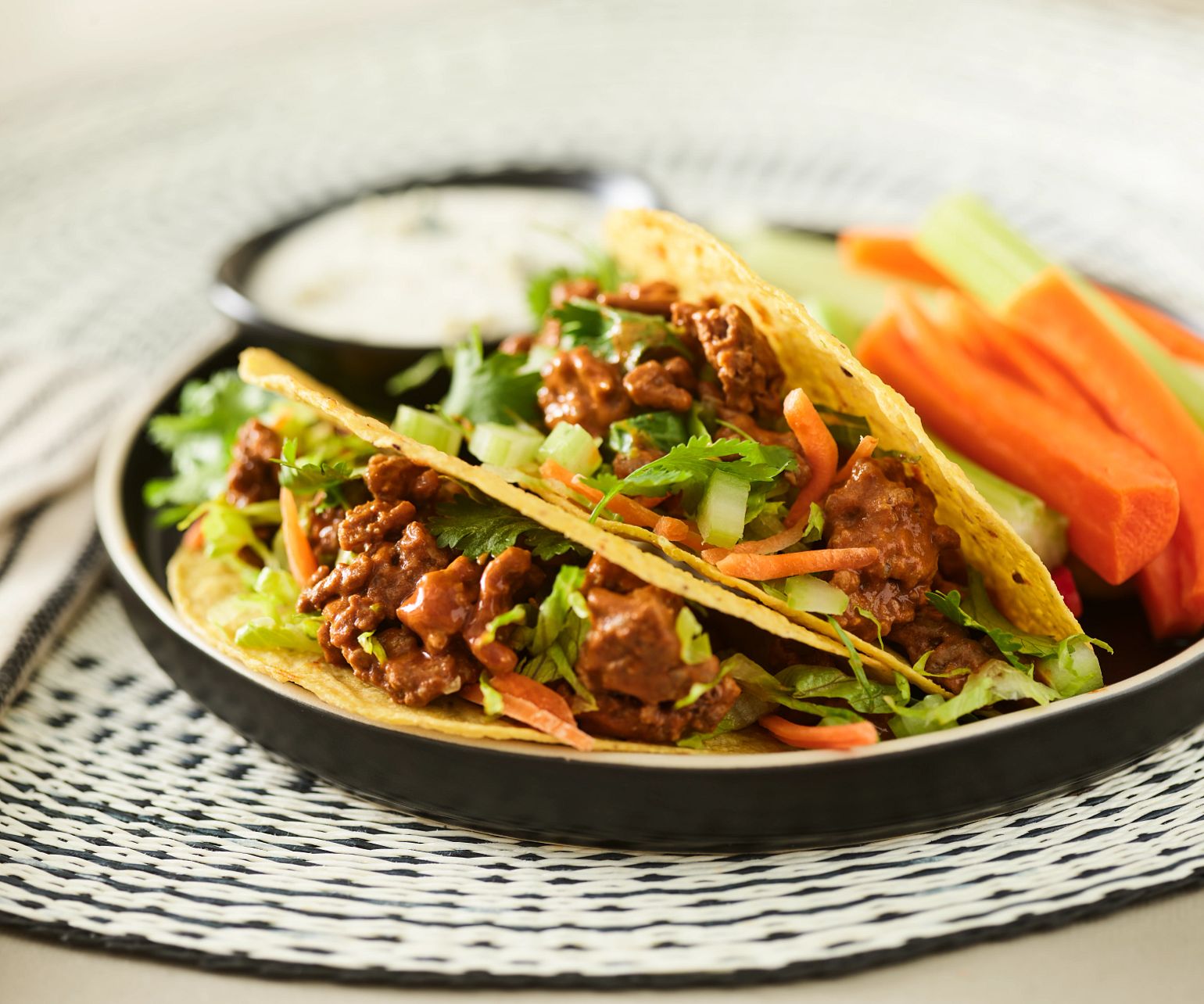 Buffalo-Style Beef Tacos