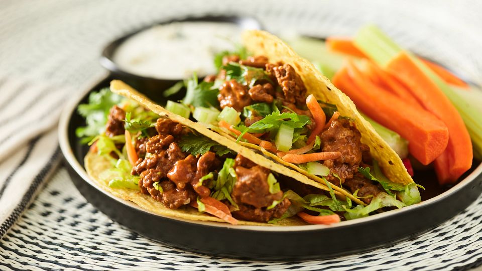 Buffalo-Style Beef Tacos
