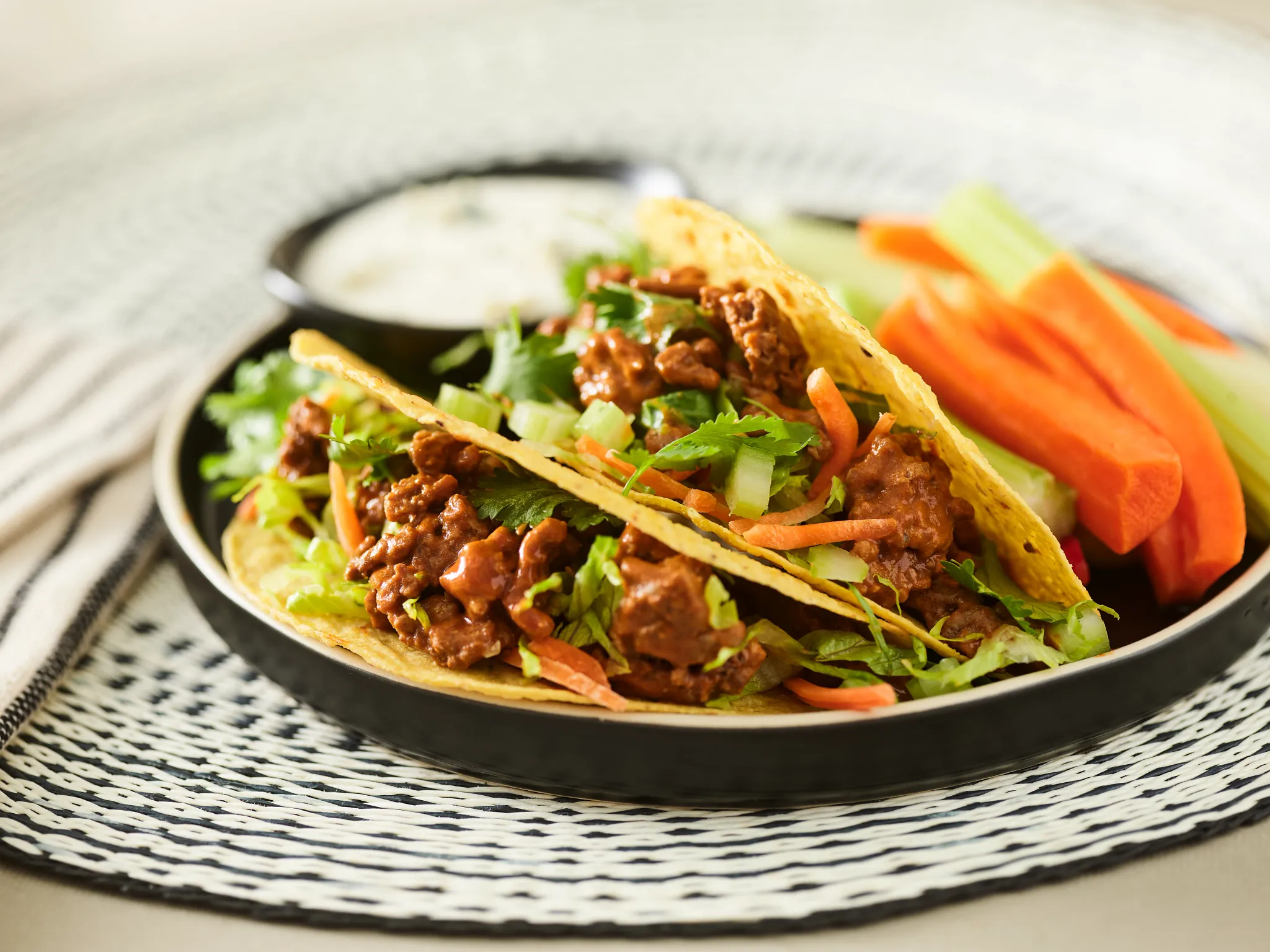 Buffalo-Style Beef Tacos