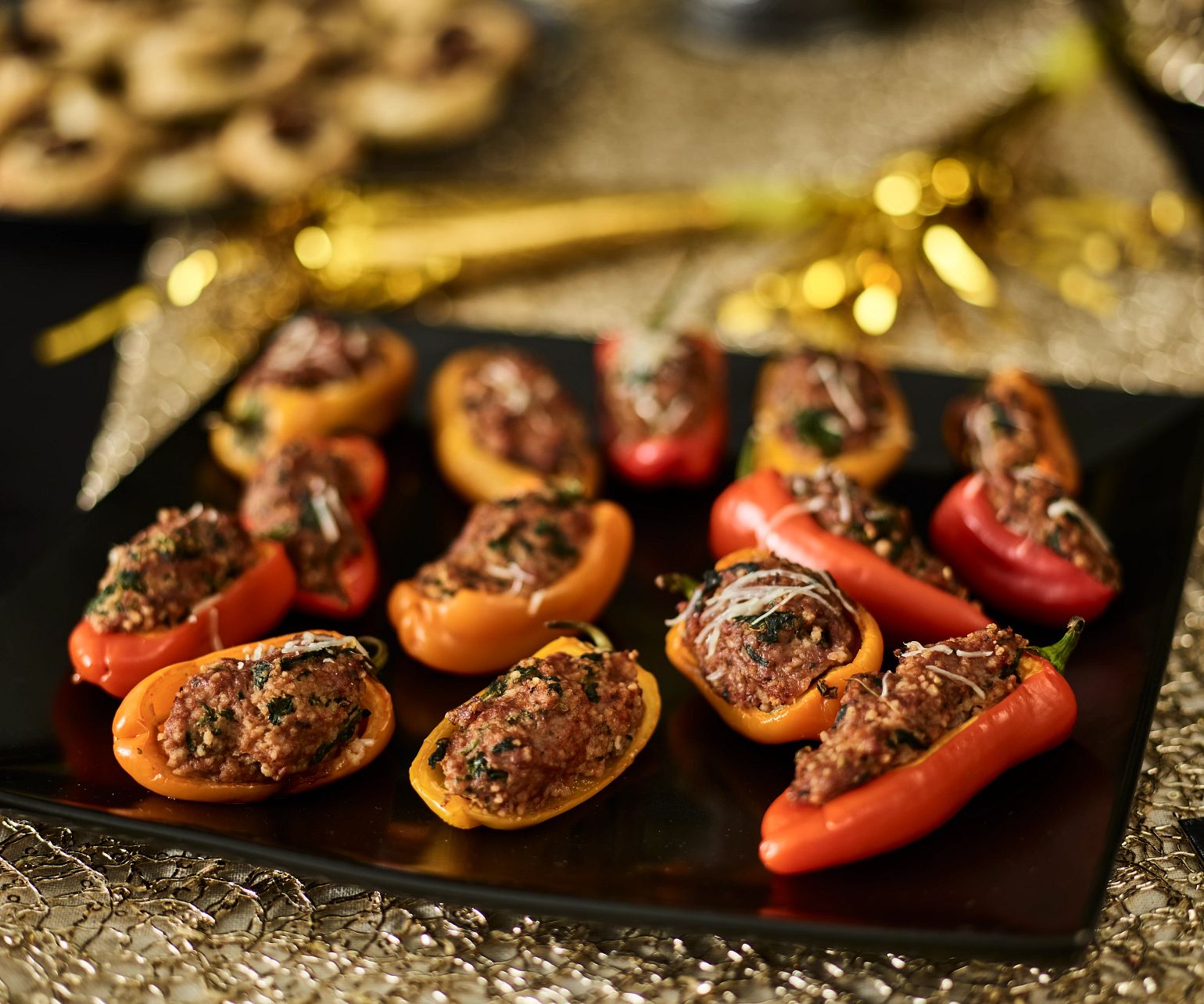 Beef and Couscous Stuffed Baby Bell Peppers