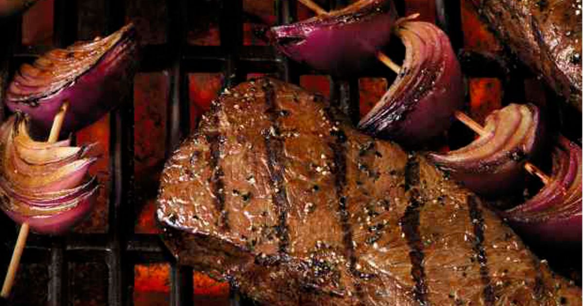 Maple-Balsamic Marinated Steak with Grilled Pear Salad | Beef Loving Texans | Beef Loving Texans is 