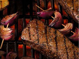 Maple-Balsamic Marinated Steak with Grilled Pear Salad