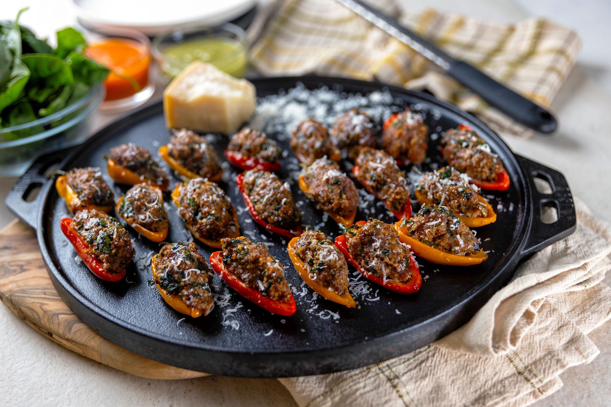 Beef and Couscous Stuffed Baby Bell Peppers