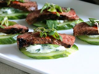 Spicy Korean Beef and Cucumber Appetizers