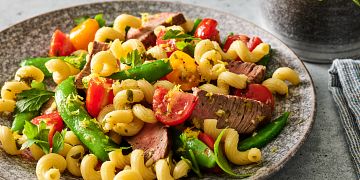 Sirloin with Sugar Snap Pea and Pasta Salad