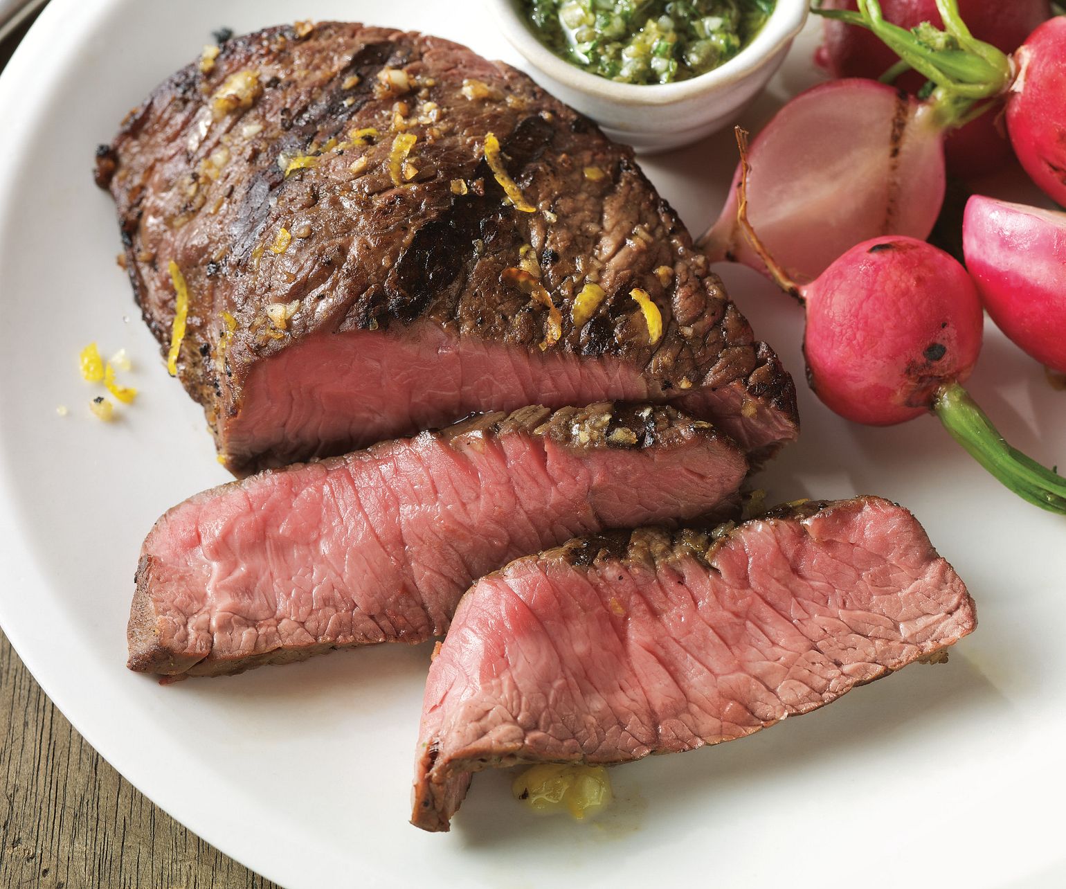 Grilled Top Sirloin Filets with Italian Salsa Verde